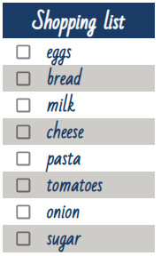 shopping list