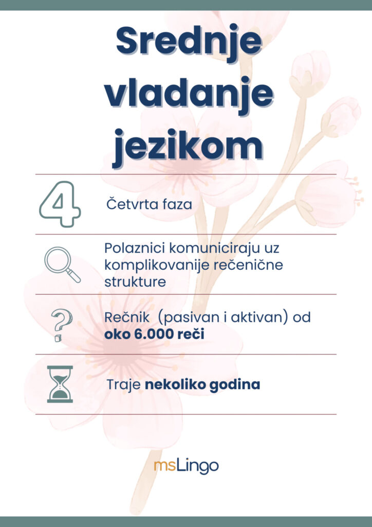 Faze u savladavanju stranog jezika - srednje vladanje jezikom