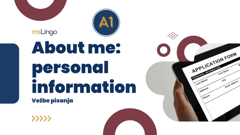 Vežbe pisanja A1 - About me personal information