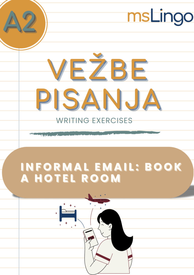 Vežbe pisanja A2 - Informal email Book a hotel room