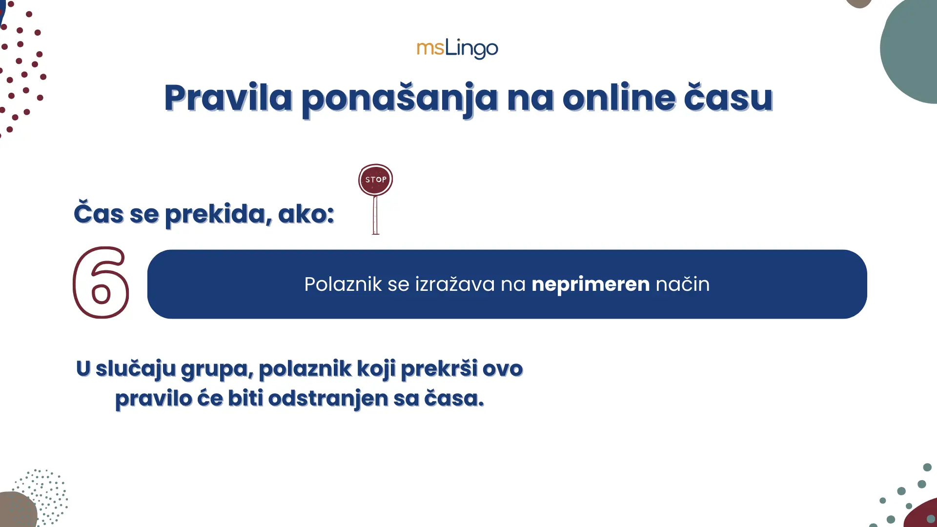 msLingo pravila ponašanja 7