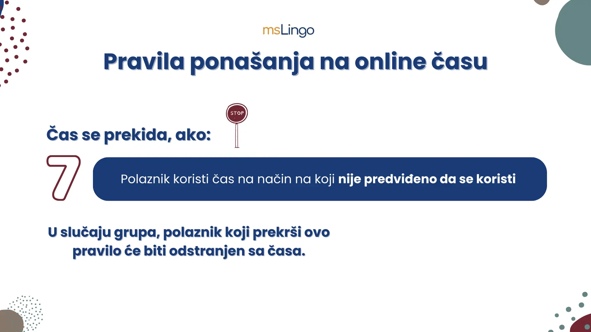 msLingo pravila ponašanja 8